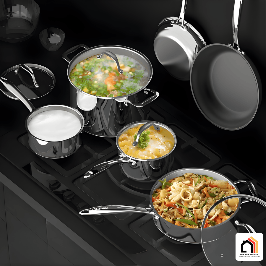 BỘ NỒI INOX CAO CẤP CIWETE – SET 6 MÓN ĐA NĂNG tại Vua Nhà Bếp Đức 02
