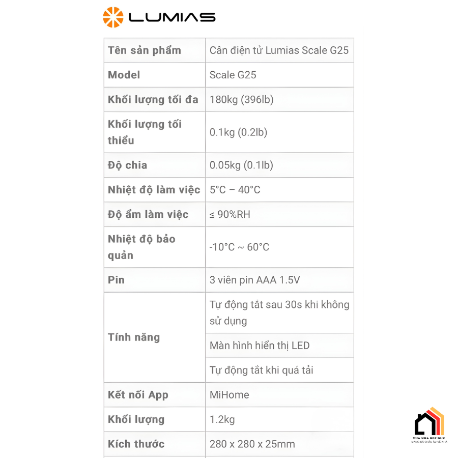 CÂN ĐIỆN TỬ LUMIAS SCALE G25 tại Vua Nhà Bếp Đức 08