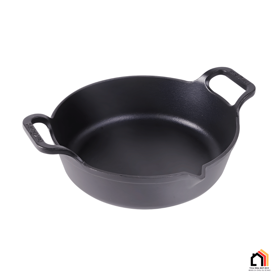 Chảo Gang Nguyên Khối Mỏ Quạ GKÖCH CIP-21A ø24cm tại Vua Nhà Bếp Đức 02
