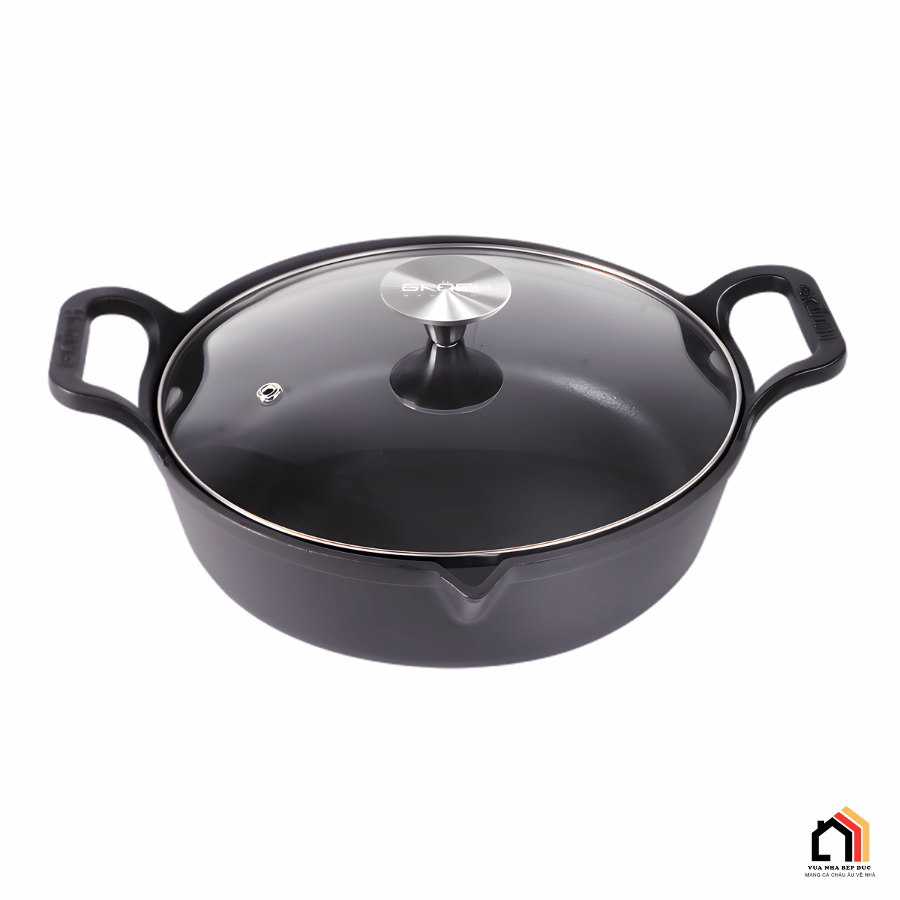 Chảo Gang Nguyên Khối Mỏ Quạ GKÖCH CIP-21A ø24cm tại Vua Nhà Bếp Đức 03