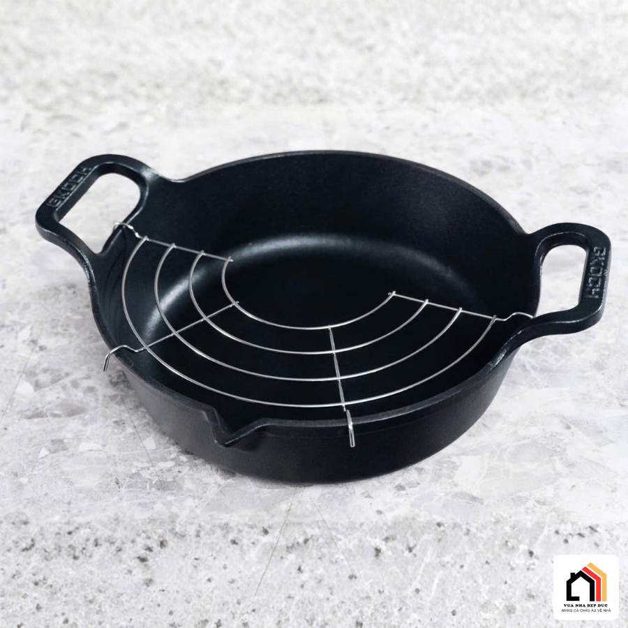 Chảo Gang Nguyên Khối Mỏ Quạ GKÖCH CIP-21A ø24cm tại Vua Nhà Bếp Đức 09