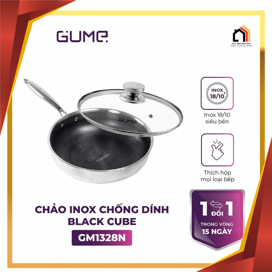 Chảo Inox Chống Dính Blackcube Gume GM1328N