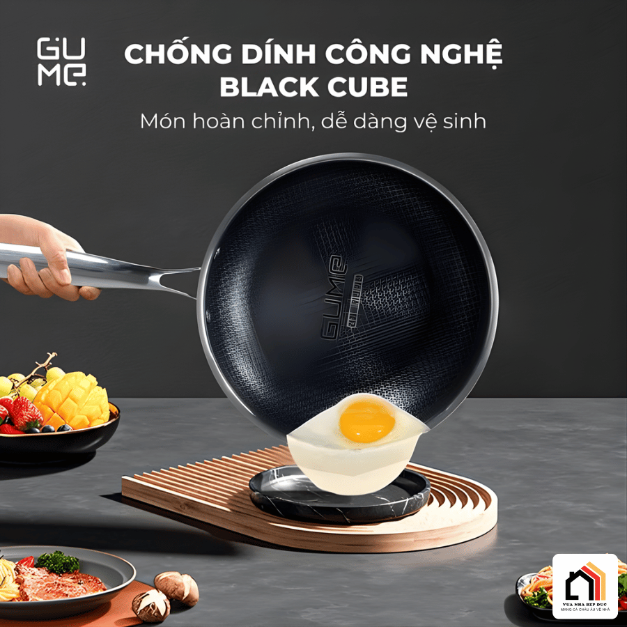 Chảo Inox Chống Dính Blackcube Gume GM1328N tại Vua Nhà Bếp Đức 02