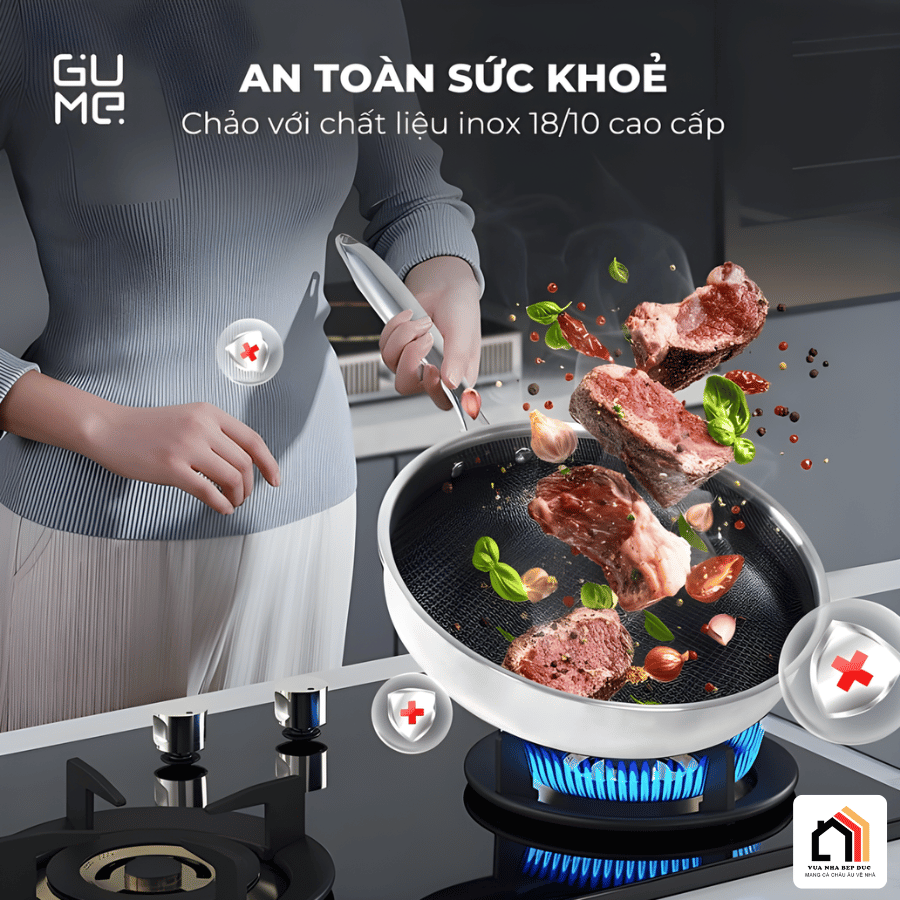 Chảo Inox Chống Dính Blackcube Gume GM1328N tại Vua Nhà Bếp Đức 04