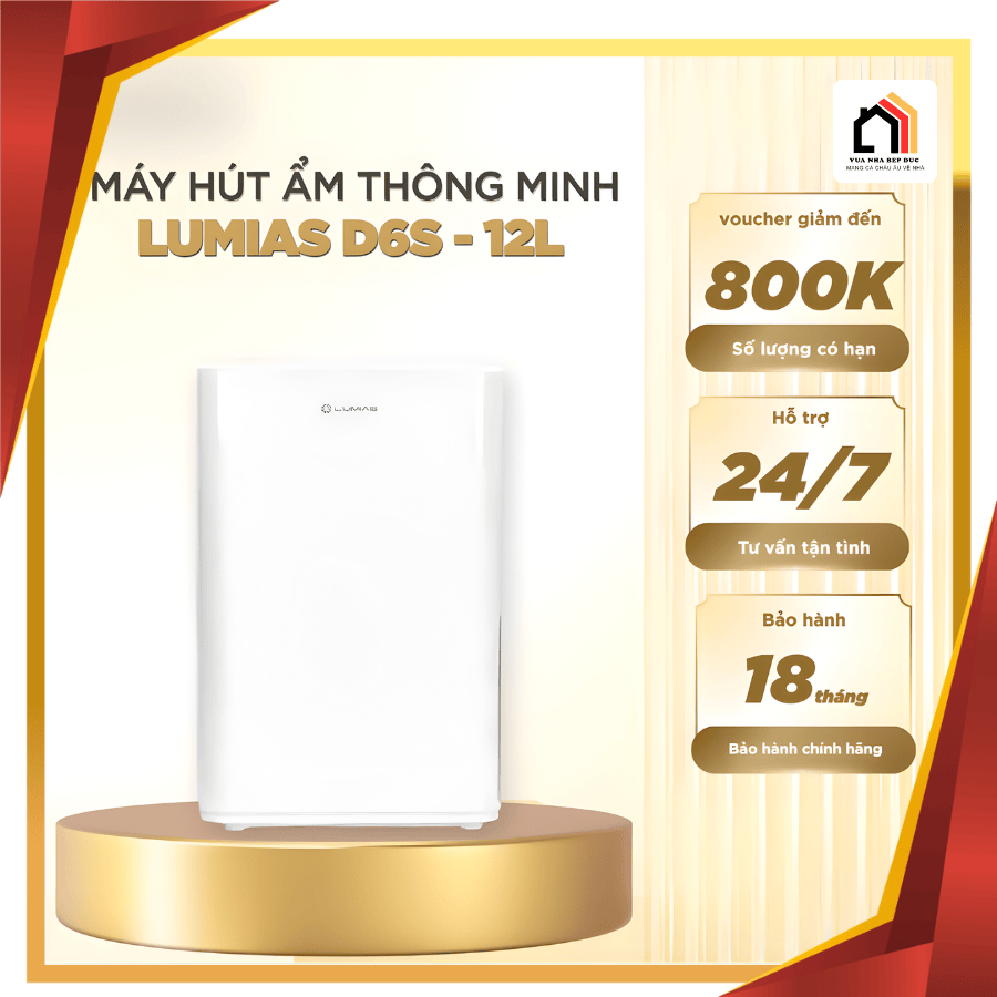 Lumias D6S-12L - Máy Hút Ẩm Kiêm Lọc Không Khí