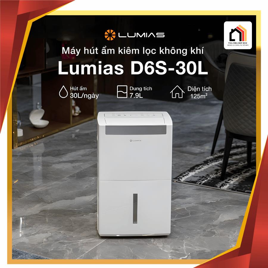 Lumias D6S-30L - Máy Hút Ẩm Kiêm Lọc Không Khí 2026