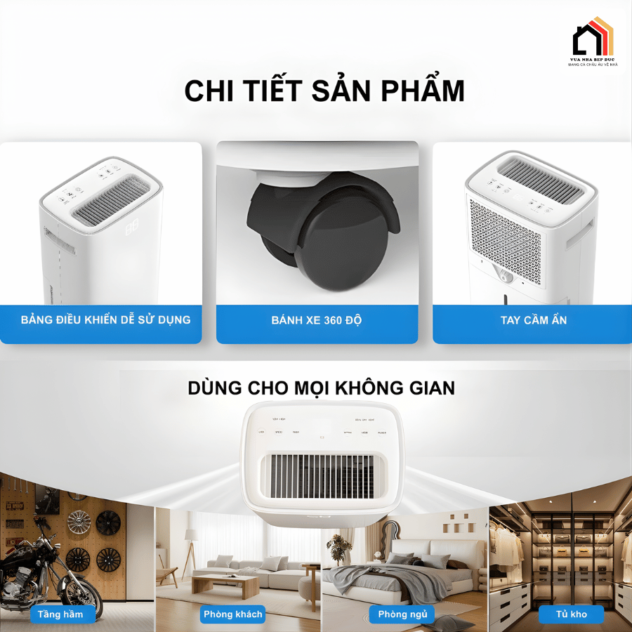 Máy hút ẩm Steiger 825DW/ 25L - Siêu Sale 2026 tại Vua Nhà Bếp Đức 06