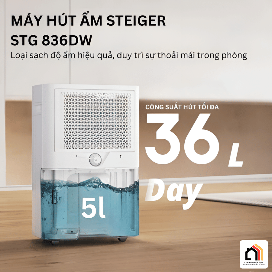 Máy hút ẩm Steiger 836DW/ 36L - Siêu Sale 2026 tại Vua Nhà Bếp Đức 03