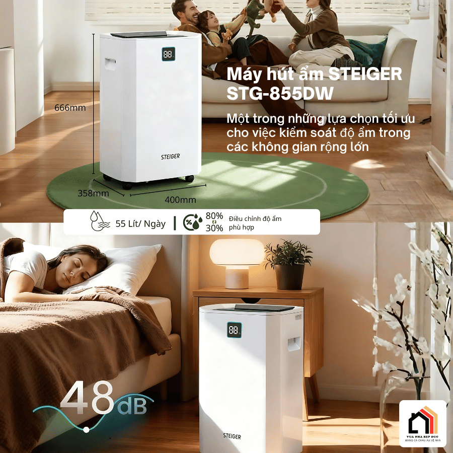 Máy Hút Ẩm Steiger 855DW/ 55L - Siêu Sale 2026 tại Vua Nhà Bếp Đức 02