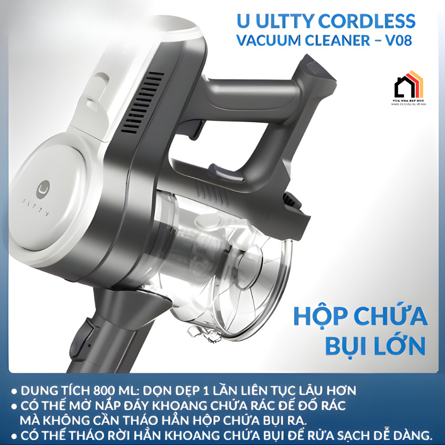 ULTTY V08 - Máy hút bụi lau nhà thế hệ mới 2026 tại Vua Nhà Bếp Đức 05