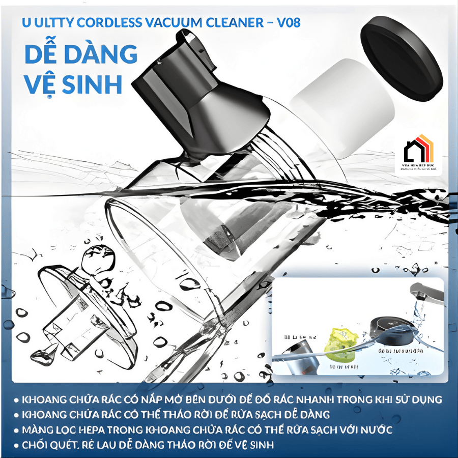 ULTTY V08 - Máy hút bụi lau nhà thế hệ mới 2026 tại Vua Nhà Bếp Đức 03