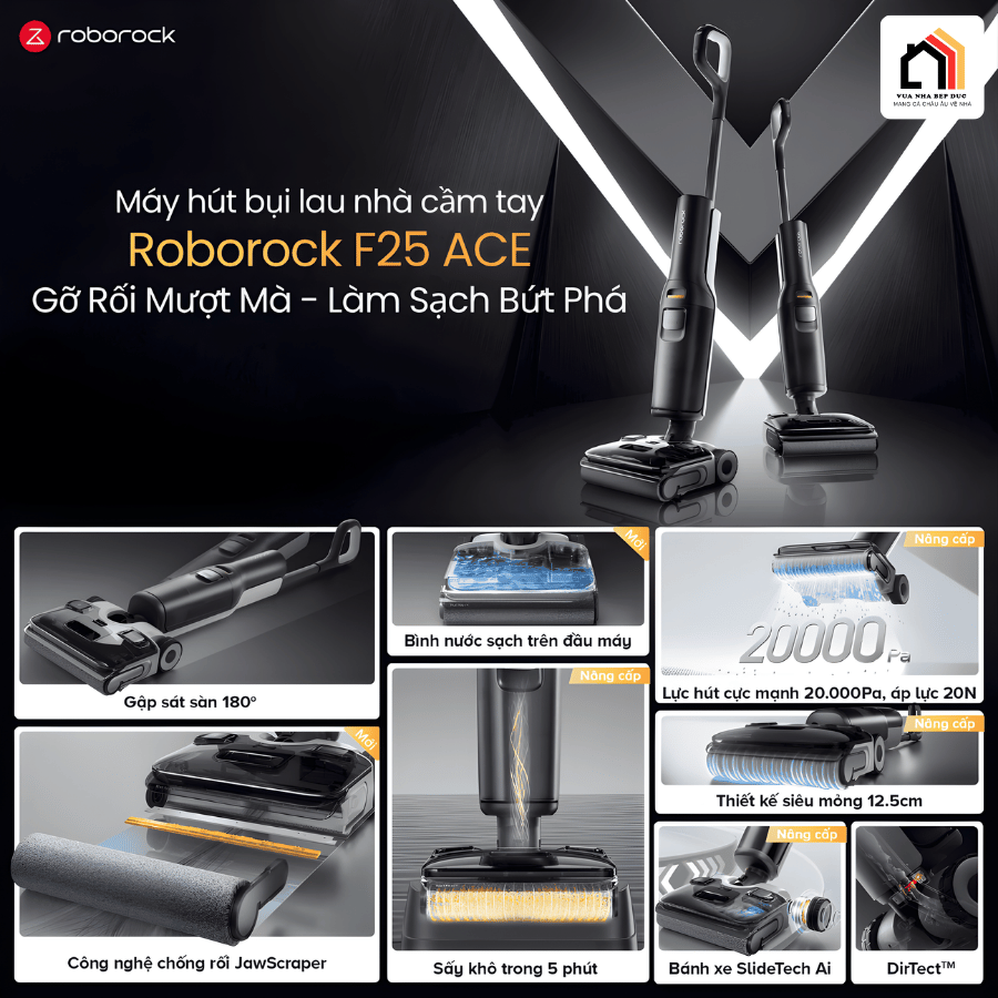 Roborock F25 ACE - Máy hút bụi lau nhà thế hệ mới 2026 tại Vua Nhà Bếp Đức 3