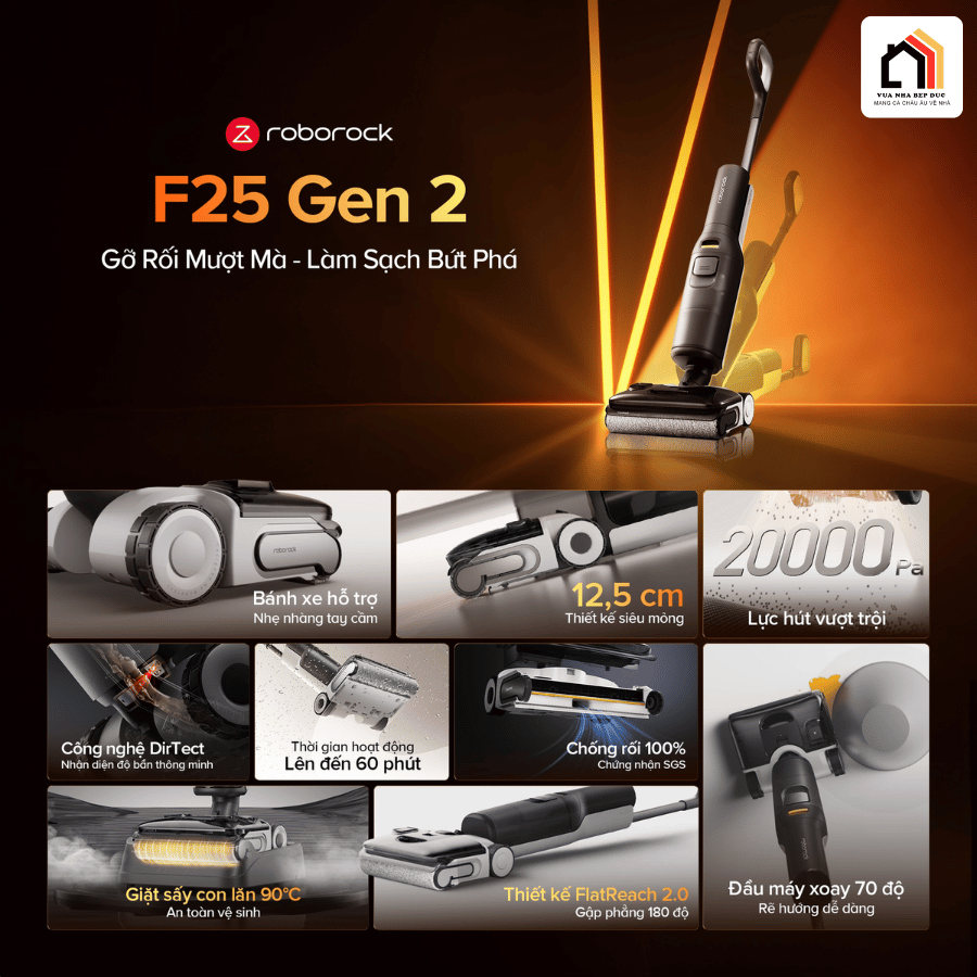Roborock F25 Gen 2 - Máy Hút Bụi Lau Nhà 2026 tại Vua Nhà Bếp Đức 01