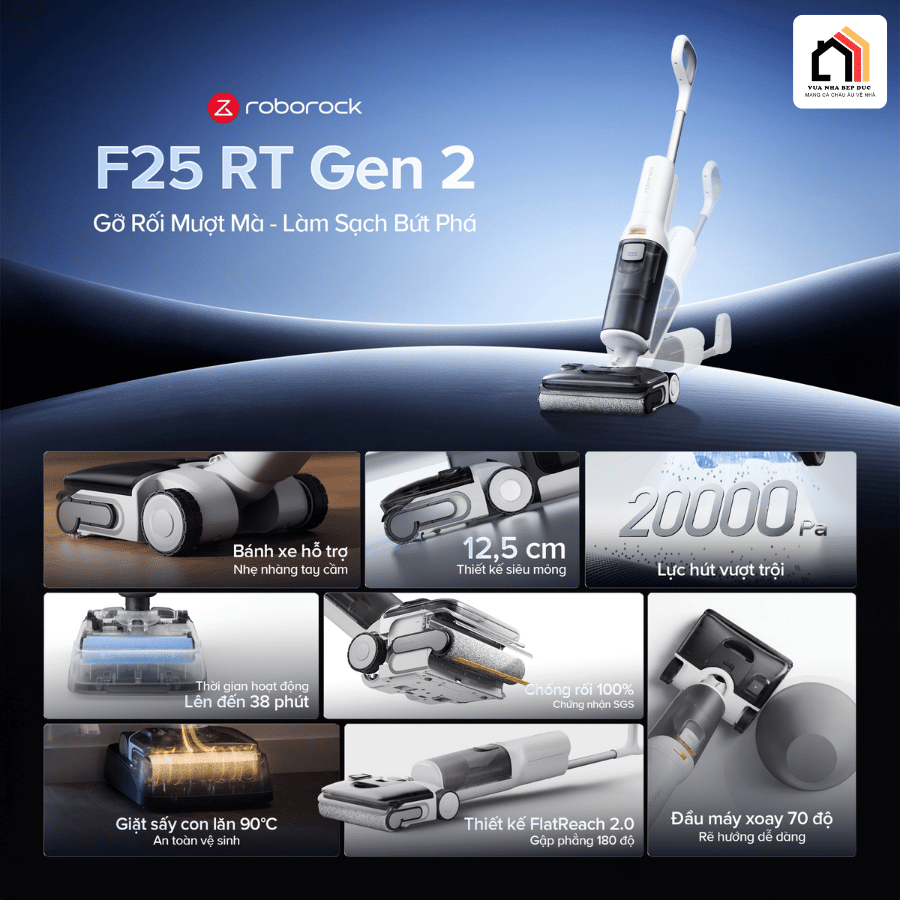 Roborock F25 RT Gen 2 - Máy Hút Bụi Lau Nhà 2026  tại Vua Nhà Bếp Đức