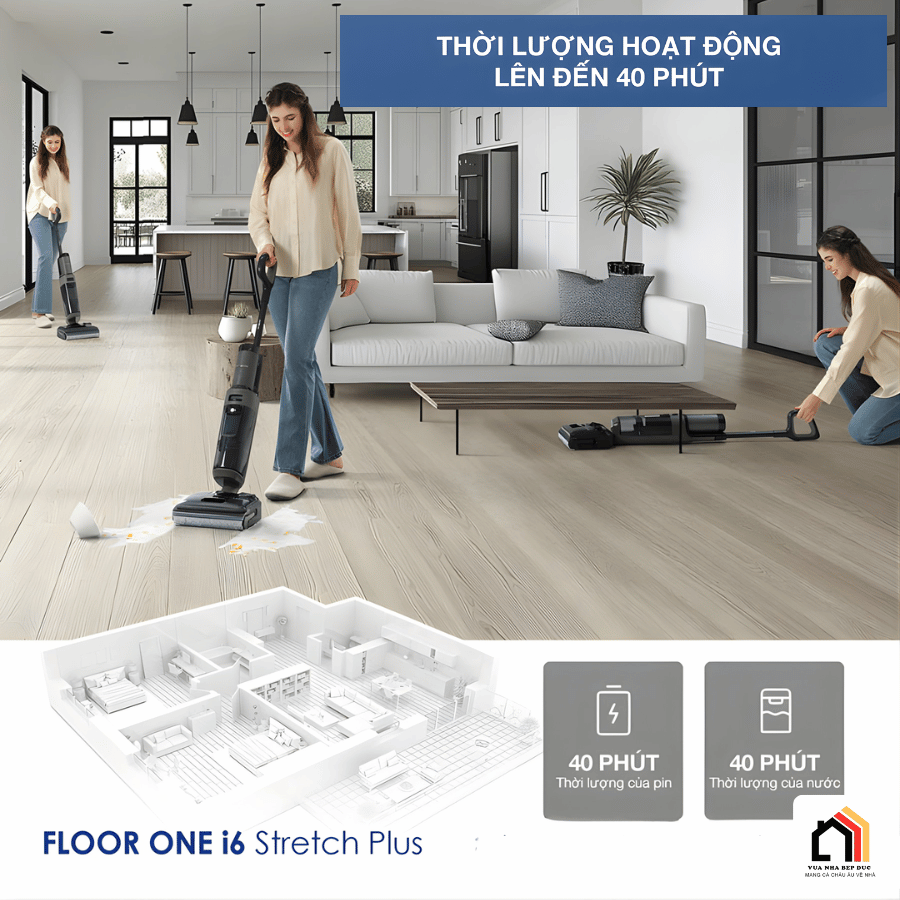 Tineco Floor One i6 Stretch Plus - Máy Hút Bụi Lau Nhà 2026 tại Vua Nhà Bếp Đức 08