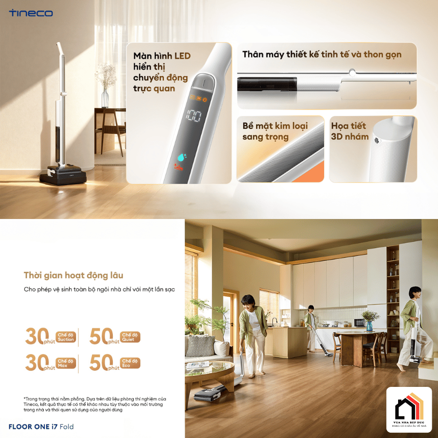 Tineco Floor One I7 Fold - Máy Hút Bụi Lau Nhà 2026 tại Vua Nhà Bếp Đức 03