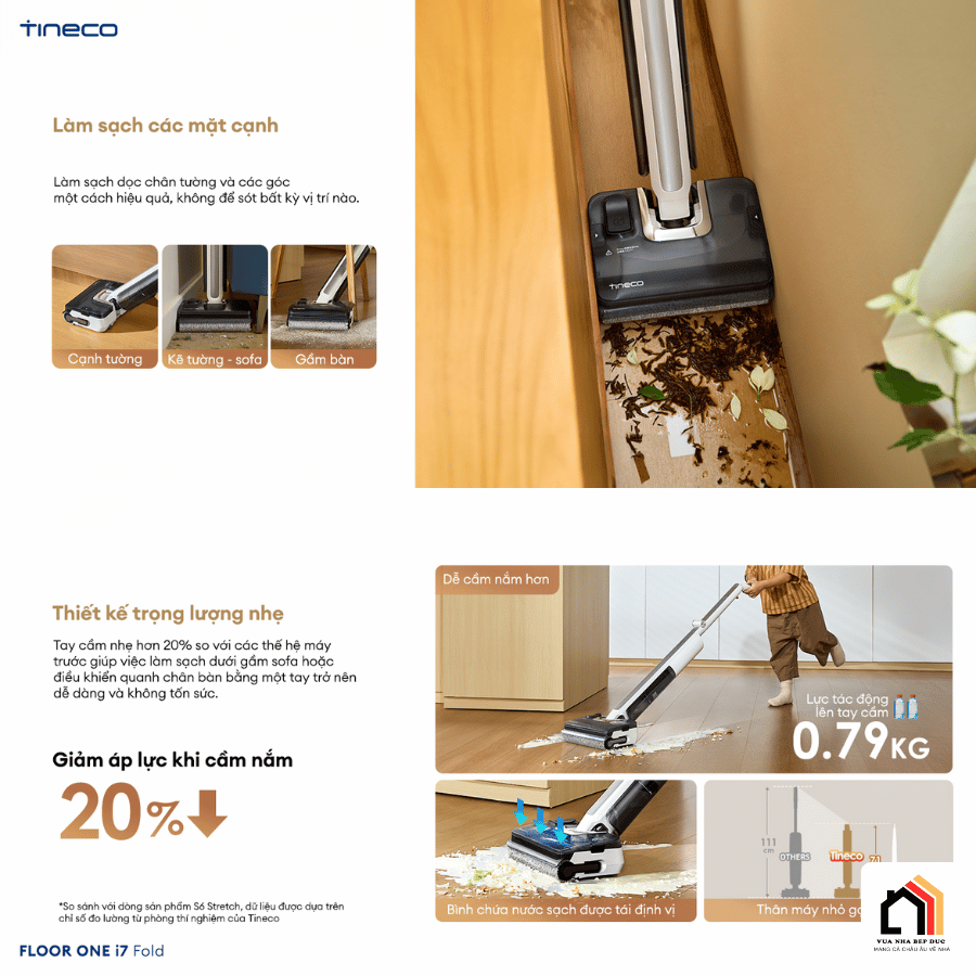 Tineco Floor One I7 Fold - Máy Hút Bụi Lau Nhà 2026 tại Vua Nhà Bếp Đức 07