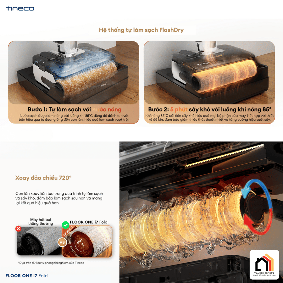 Tineco Floor One I7 Fold - Máy Hút Bụi Lau Nhà 2026 tại Vua Nhà Bếp Đức 10