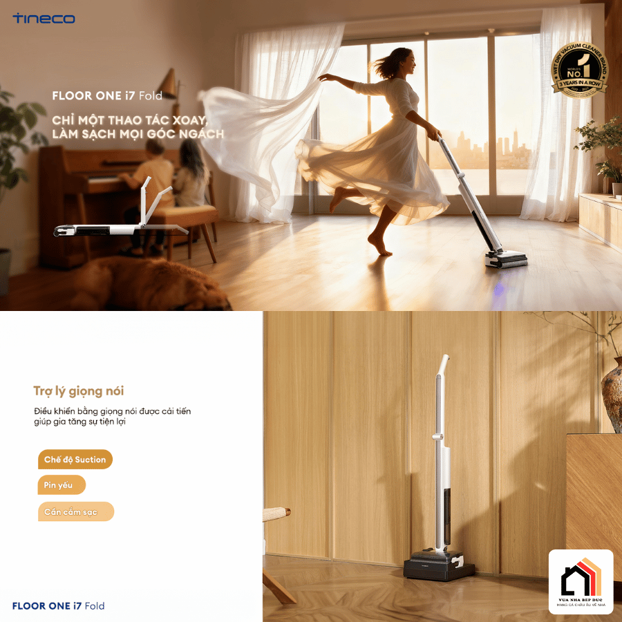 Tineco Floor One I7 Fold - Máy Hút Bụi Lau Nhà 2026 tại Vua Nhà Bếp Đức 12