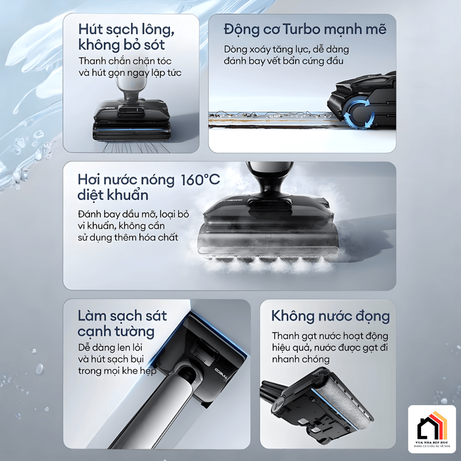 Máy hút bụi lau nhà Tineco Floor One S9 Artist Steam Pro tai Vua Nhà Bếp Đức - 17