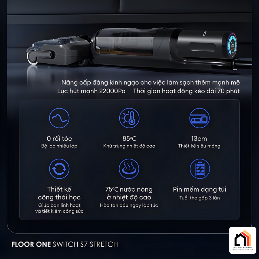 Máy hút bụi lau nhà Tineco Floor One Switch S7 Stretch 12