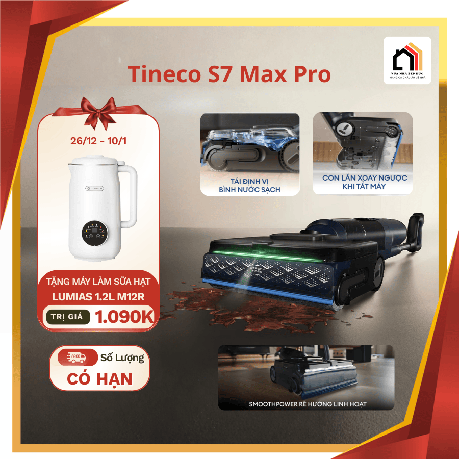 Tineco Floor One S7 Max Pro - Máy hút bụi lau nhà thế hệ mới 2026
