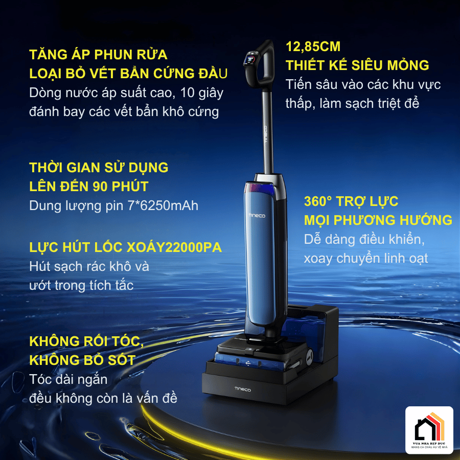 Tineco Station S9 Artist - Máy Hút Bụi Lau Nhà 2026 tại Vua Nhà Bếp Đức 08