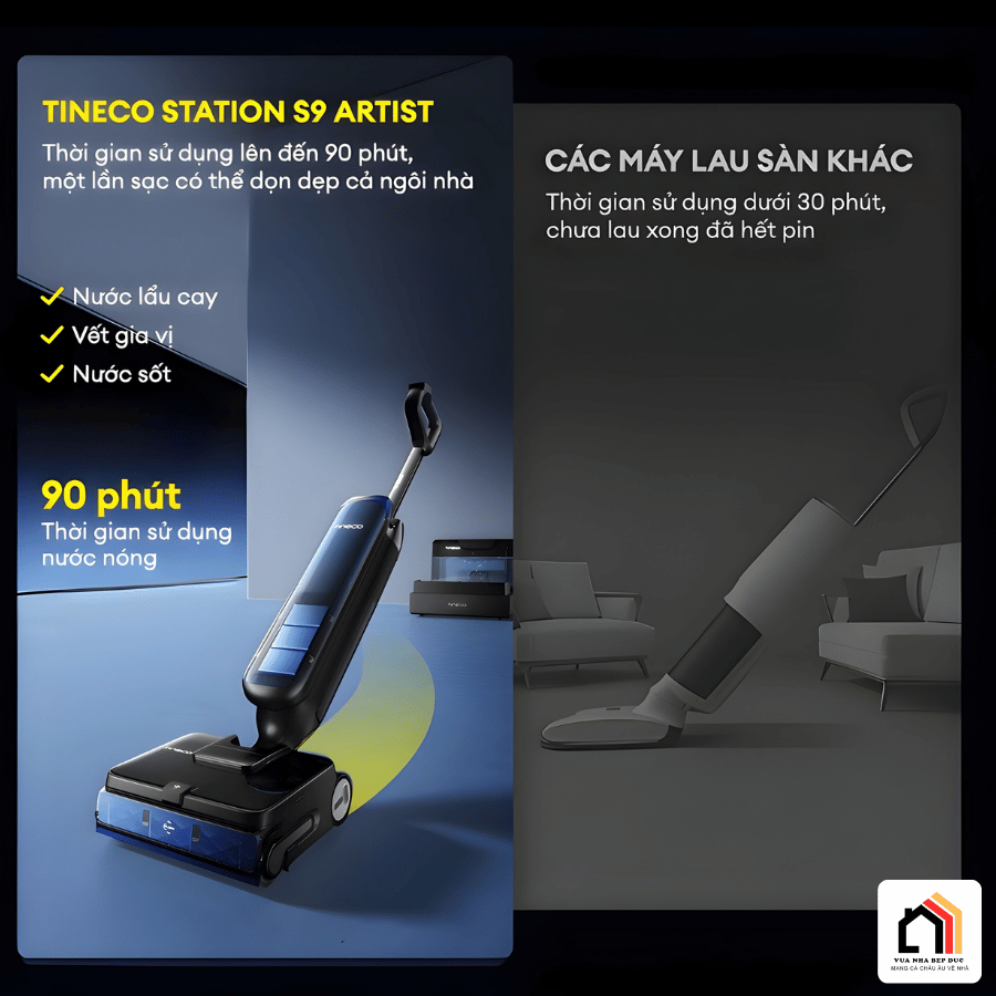 Tineco Station S9 Artist - Máy Hút Bụi Lau Nhà 2026 tại Vua Nhà Bếp Đức 11