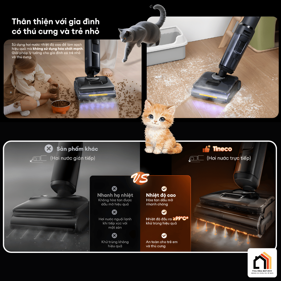 Tineco FLOOR ONE i7 Steam - Máy Hút Bụi Lau Sàn Khô Ướt 2026 tại Vua Nhà Bếp Đức 06