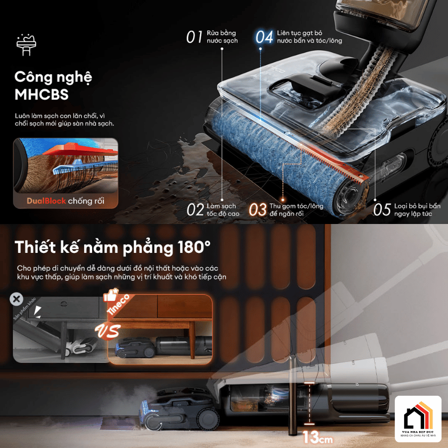 Tineco FLOOR ONE i7 Steam - Máy Hút Bụi Lau Sàn Khô Ướt 2026 tại Vua Nhà Bếp Đức 08