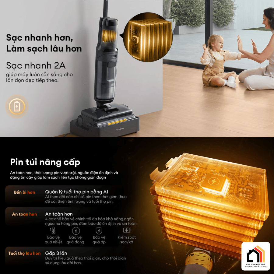 Tineco FLOOR ONE i7 Steam - Máy Hút Bụi Lau Sàn Khô Ướt 2026 tại Vua Nhà Bếp Đức 04