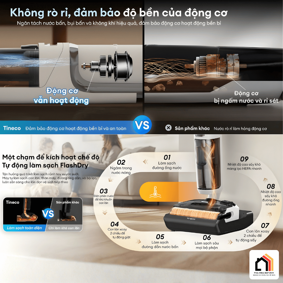 Tineco Floor One S6 Stretch Max - Máy Hút Bụi Lau Sàn Khô Ướt 2026 tại Vua Nhà Bếp Đức 09