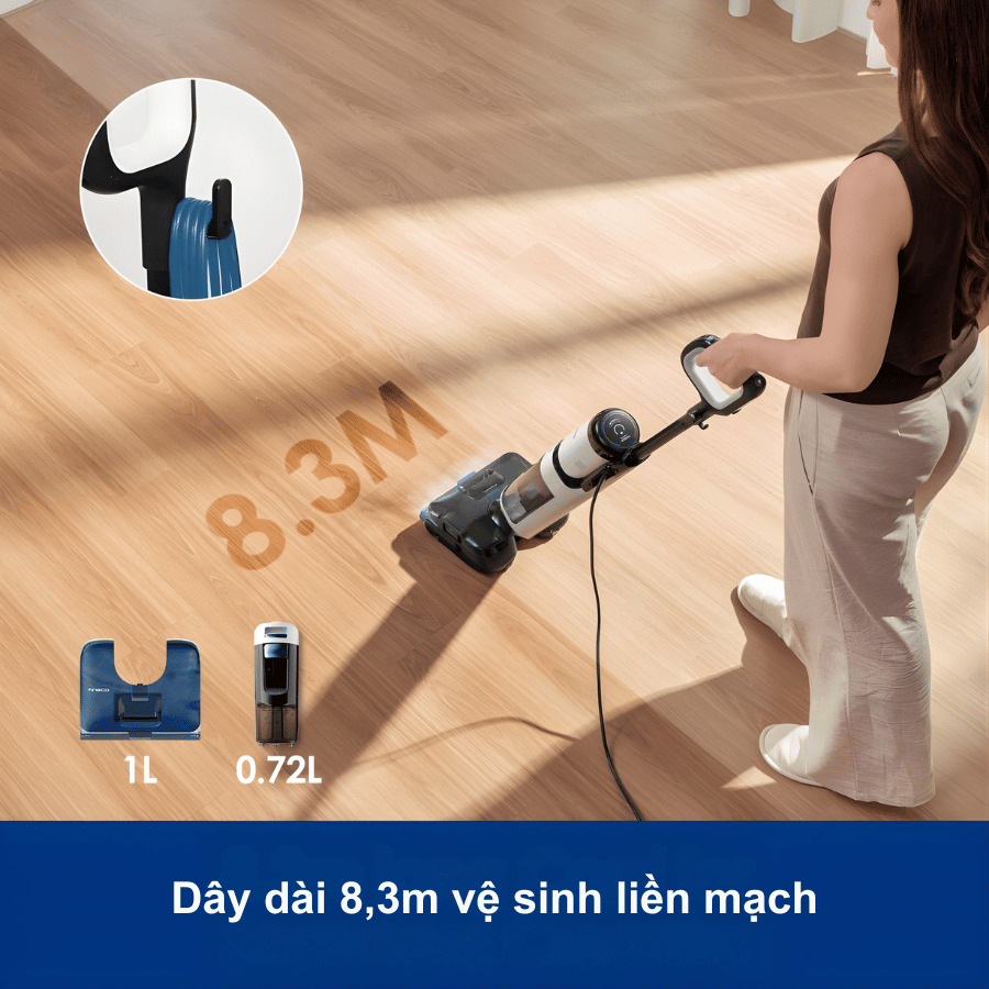 Tineco Floor One S6 Stretch Steam - Máy hút bụi lau sàn khô ướt 2026 tại Vua Nhà Bếp Đức 09
