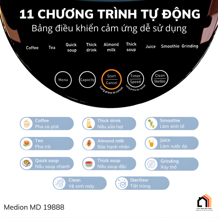 MÁY LÀM SỮA HẠT MEDION MD 19888 tại Vua Nhà Bếp Đức 02