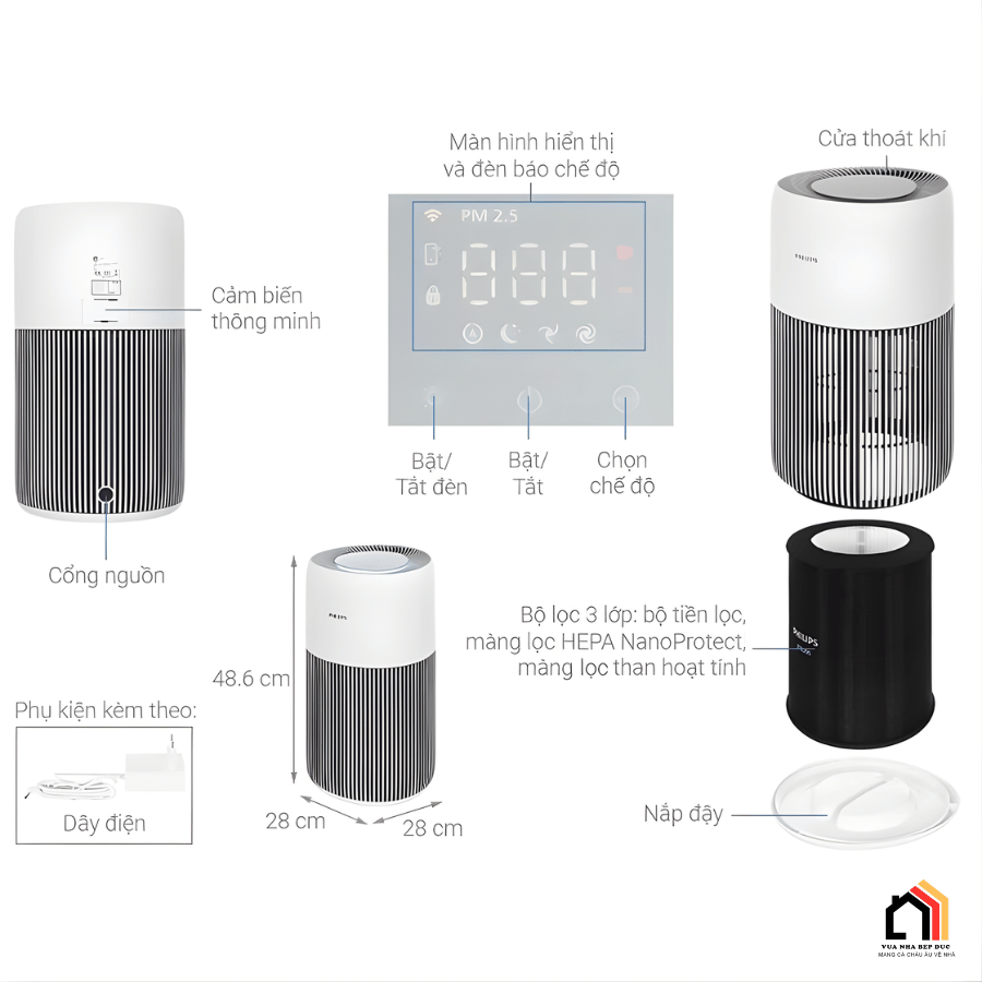 Philips AC2220/10 - Máy Lọc Không Khí Philips 2026 tại Vua Nhà Bếp Đức 08