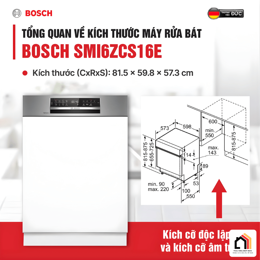 Bosch SMI6ZCS16E - Máy Rửa Bát Bán Âm 2026 tại Vua Nhà Bếp Đức 03