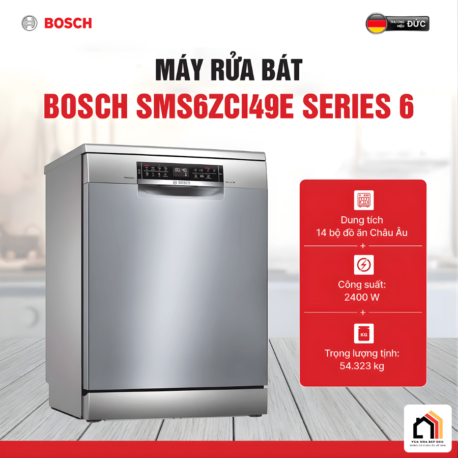 Bosch SMS6ZCI49E - Máy Rửa Chén Bát Độc Lập Bosch 2026 tại Vua Nhà Bếp Đức 05