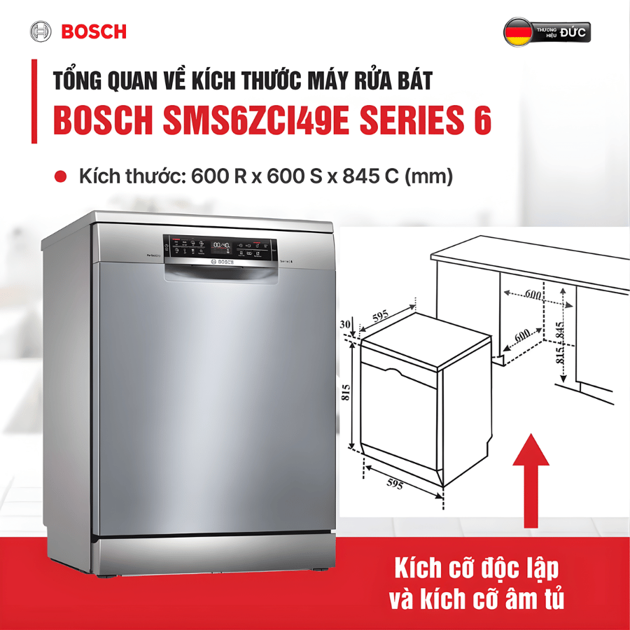 Bosch SMS6ZCI49E - Máy Rửa Chén Bát Độc Lập Bosch 2026 tại Vua Nhà Bếp Đức 06