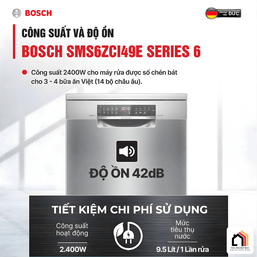 Bosch SMS6ZCI49E - Máy Rửa Chén Bát Độc Lập Bosch 2026 tại Vua Nhà Bếp Đức 10