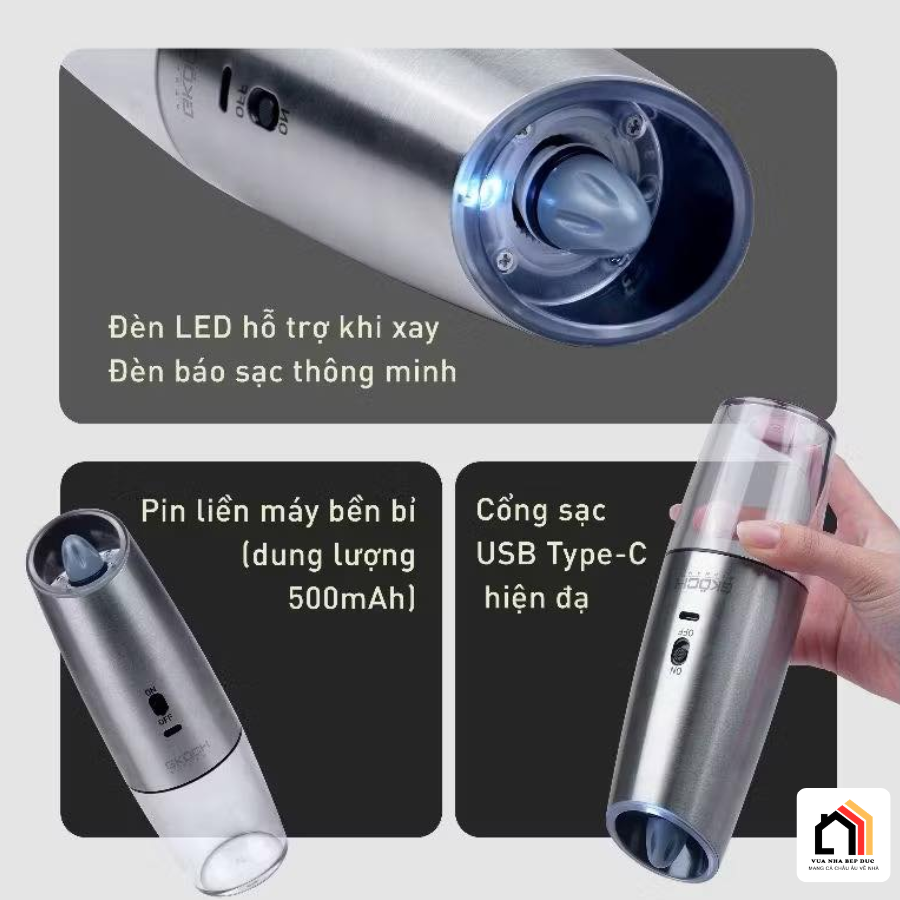 MÁY XAY TIÊU CẢM BIẾN GKÖCH – BÍ QUYẾT MÓN NGON CHUẨN VỊ tại Vua Nhà Bếp Đức 05