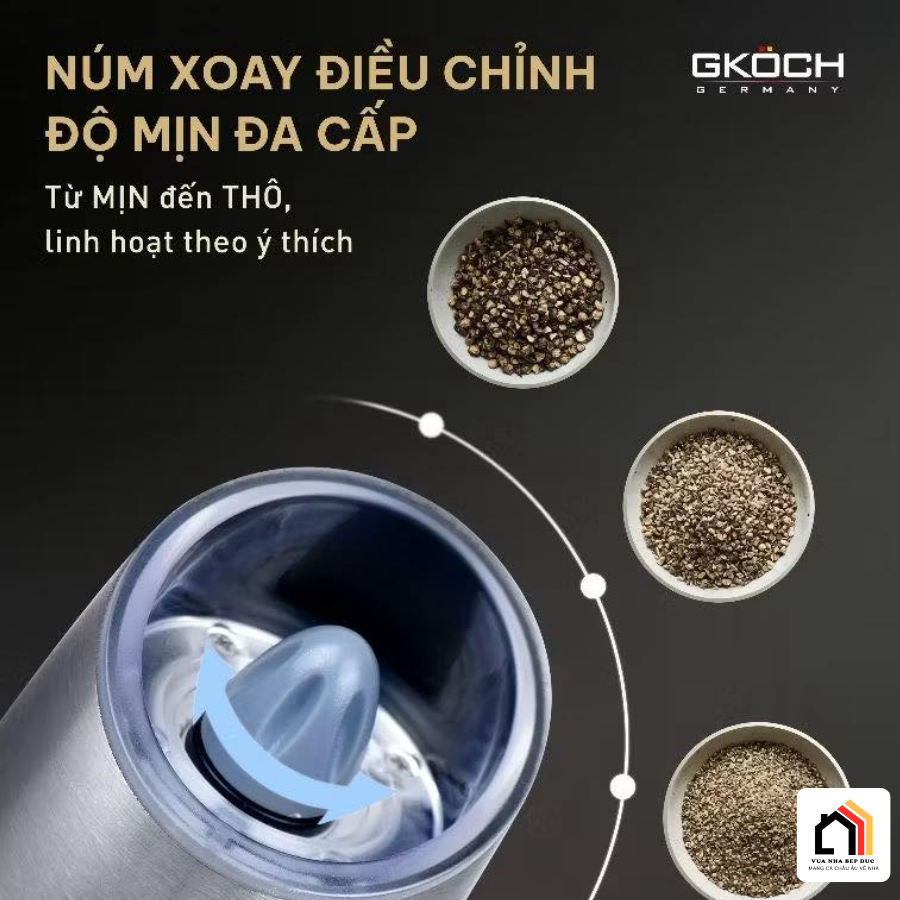 MÁY XAY TIÊU CẢM BIẾN GKÖCH – BÍ QUYẾT MÓN NGON CHUẨN VỊ tại Vua Nhà Bếp Đức 06