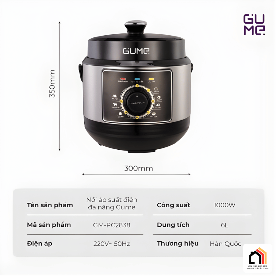Nồi Áp Suất Điện Gume GM-PC2838 - Siêu Sale 2026 tại Vua Nhà Bếp Đức 11