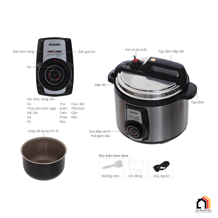 Nồi áp suất Philips HD2103/66 - Siêu Sale 2026 tại Vua Nhà Bếp Đức 09