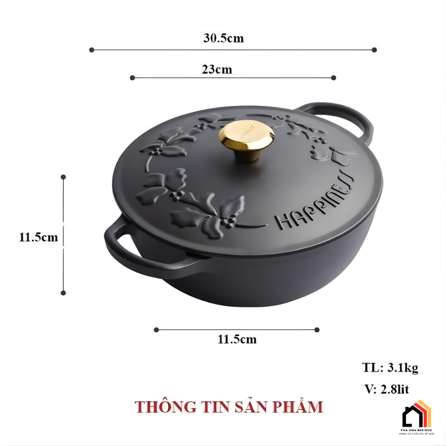 NỒI – CHẢO GANG HAPPINESS DÂY HOA 23CM tại Vua Nhà Bếp Đức 07