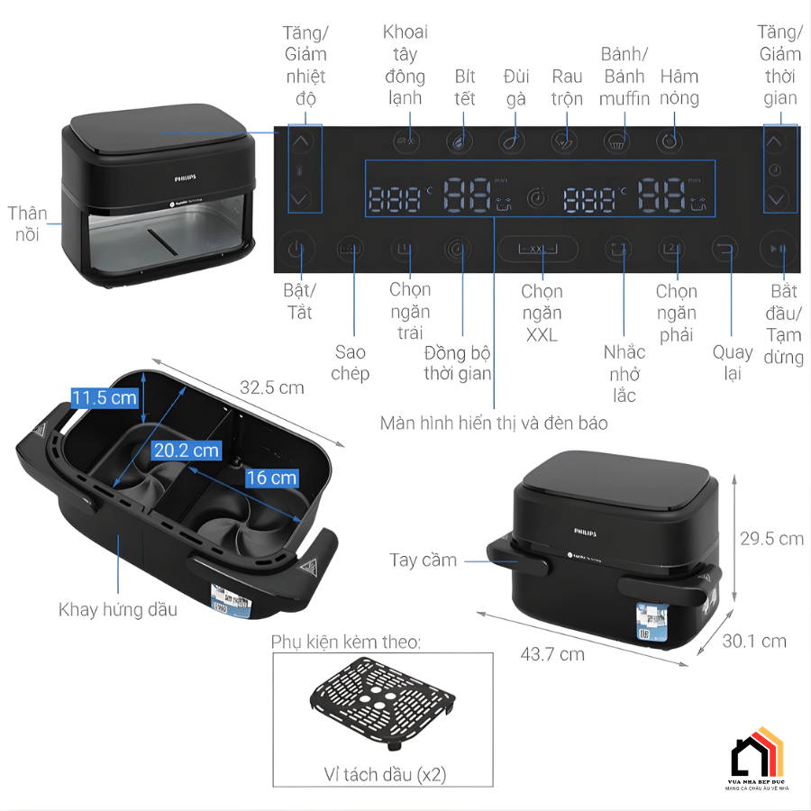 Philips NA150/00 - Nồi Chiên Không Dầu Hiện Đại 2026 tại Vua Nhà Bếp Đức 019
