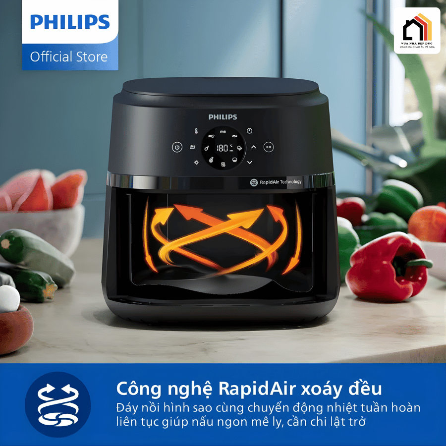Philips NA220/00 - Nồi Chiên Không Dầu Hiện Đại 2026 tại Vua Nhà Bếp Đức 04