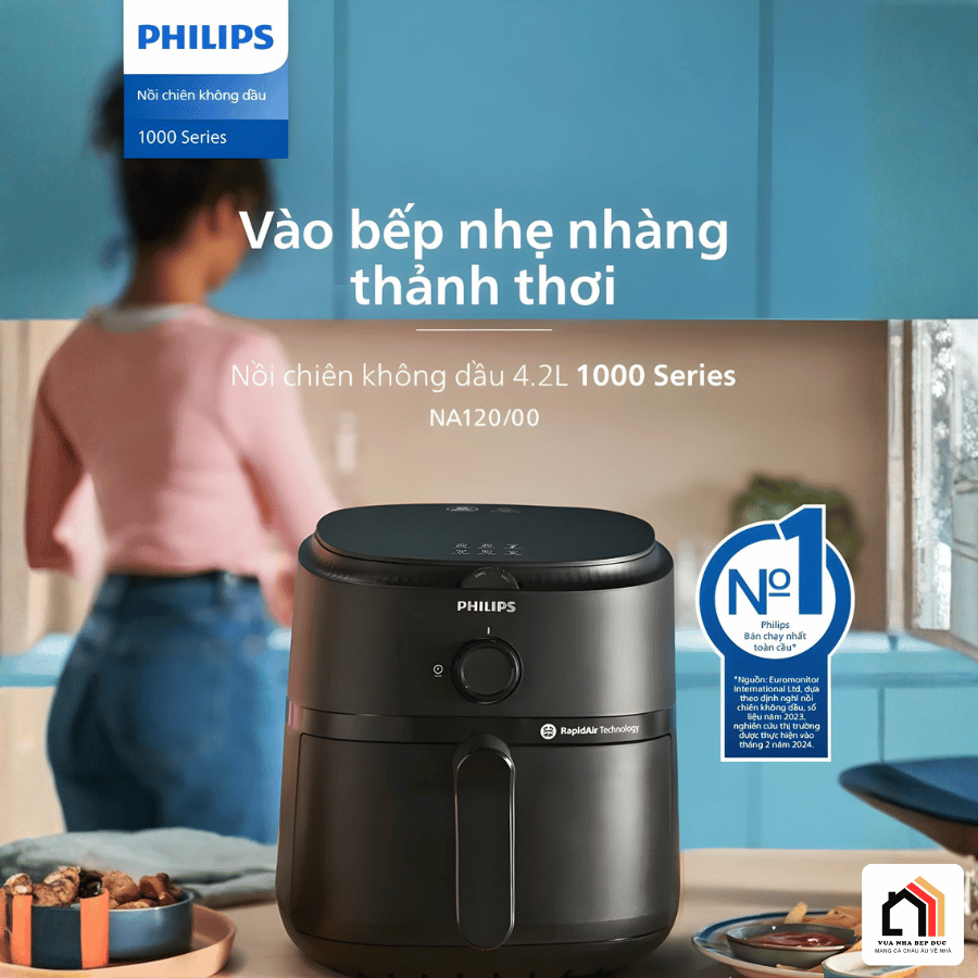 Philips NA120/00 - Nồi Chiên Không Dầu Hiện Đại 2026 tại Vua Nhà Bếp Đức 02