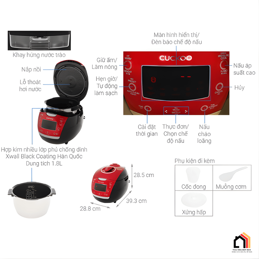 Cuckoo CRP-HUS1000F/BKRDVN - Nồi Cơm Điện Cao Tần Cuckoo tại Vua Nhà Bếp Đức 10