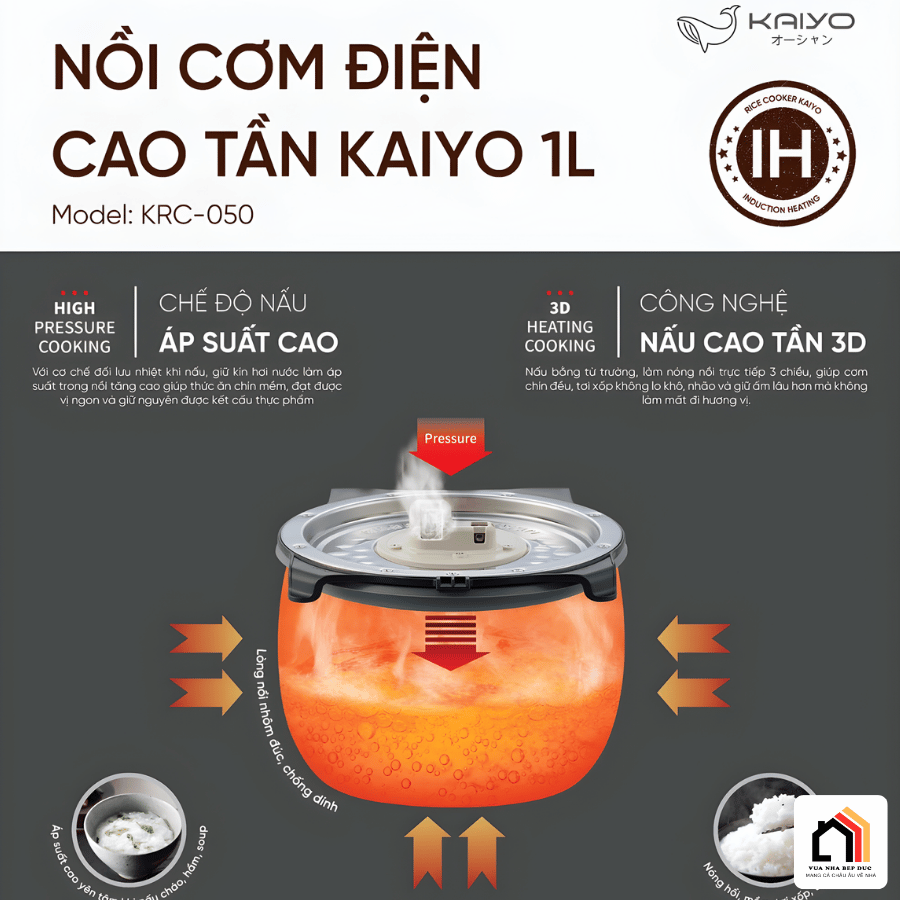 Kaiyo 1L KRC-050 - Nồi cơm điện cao tần Kaiyo tại Vua Nhà Bếp Đức 04