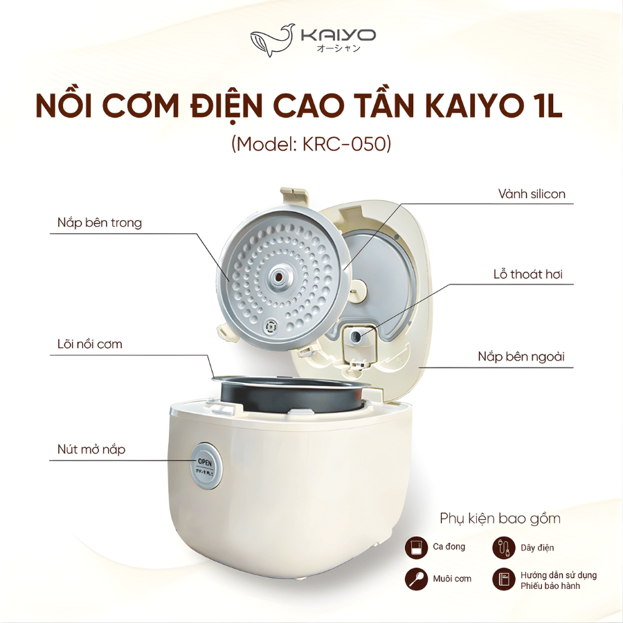 Kaiyo 1L KRC-050 - Nồi cơm điện cao tần Kaiyo tại Vua Nhà Bếp Đức 05